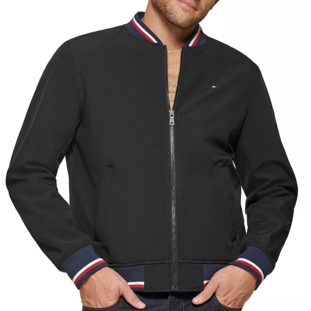 Tommy Hilfiger Men Soft Shell Varsity Bomber Jacket (Size: S)